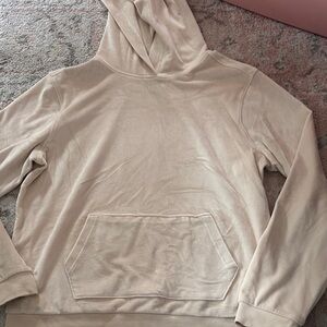 Roots Women's Velour Hoodie in Light Beige